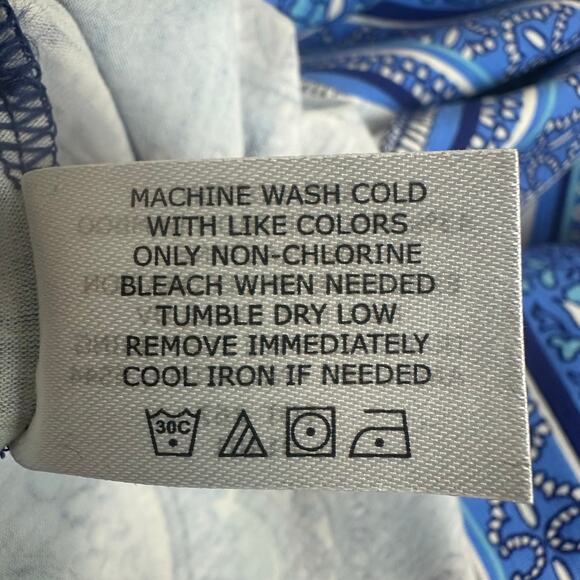 Coolibar Oceanside Tunic UPF 50+ Sun Protection Blue Mosaic Print Dress sz M NWT - Picture 6 of 13